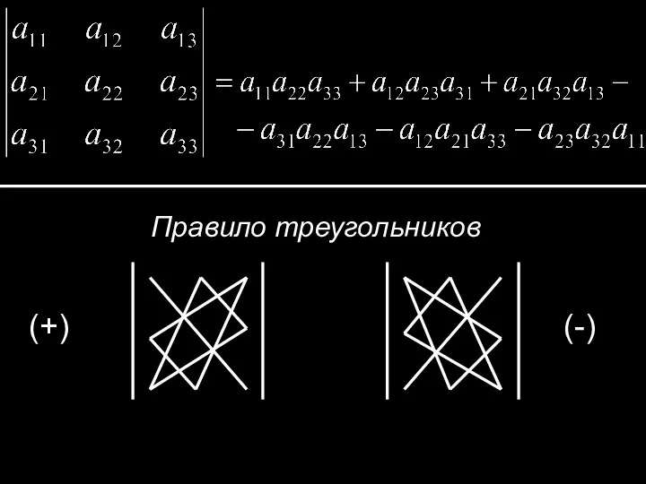 Правило треугольников (+) (-)