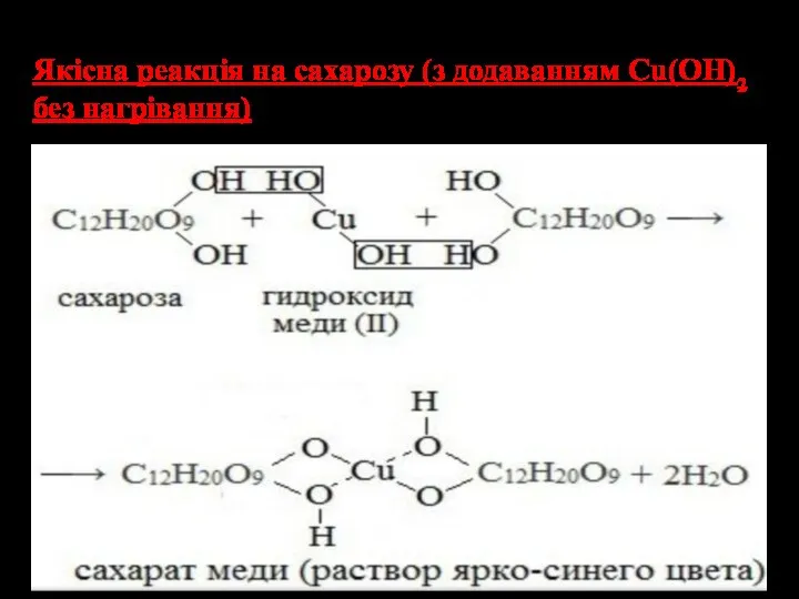 Якісна реакція на сахарозу (з додаванням Сu(ОН)2 без нагрівання)