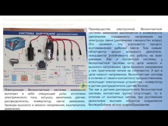 Устройство и принцип работы системы зажигания. Электронная бесконтактная система зажигания Преимущество электронной