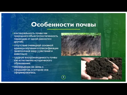 континуальность почвы как природного объекта (постепенность переходов от одной разности к другой);