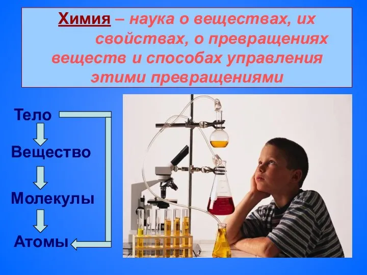 Химия – наука о веществах, их свойствах, о превращениях веществ и способах