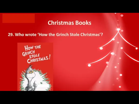 Christmas Books 29. Who wrote ‘How the Grinch Stole Christmas’?