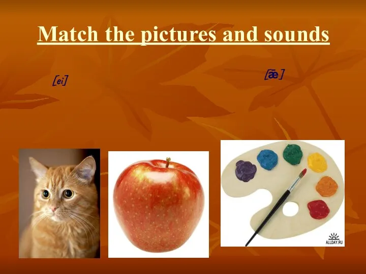 Match the pictures and sounds [ei] [ǣ]