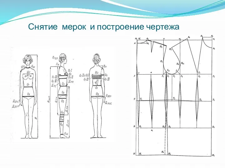 Снятие мерок и построение чертежа