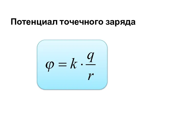 Потенциал точечного заряда