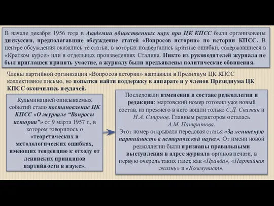 В начале декабря 1956 года в Академии общественных наук при ЦК КПСС