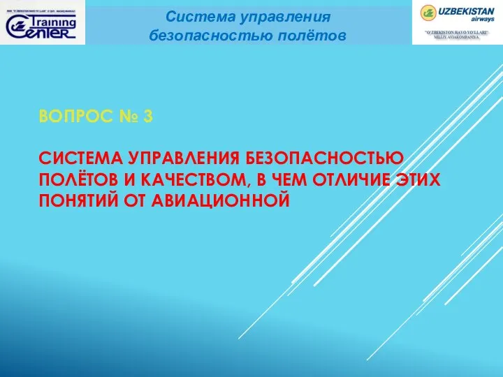 ВОПРОС № 3 СИСТЕМА УПРАВЛЕНИЯ БЕЗОПАСНОСТЬЮ ПОЛЁТОВ И КАЧЕСТВОМ, В ЧЕМ ОТЛИЧИЕ