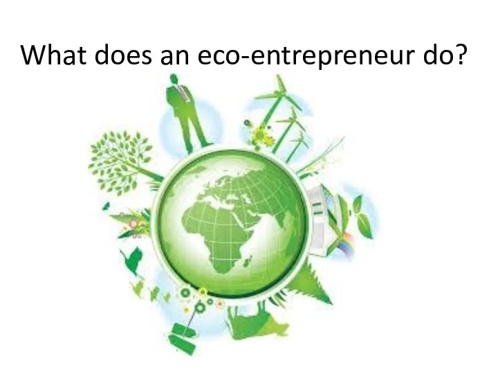 What does an eco-entrepreneur do?