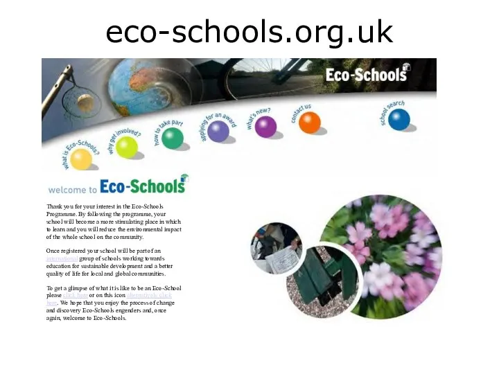 eco-schools.org.uk Thank you for your interest in the Eco-Schools Programme. By following
