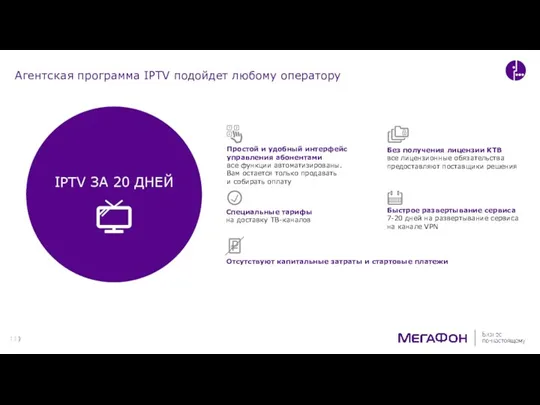 Агентская программа IPTV подойдет любому оператору Простой и удобный интерфейс управления абонентами