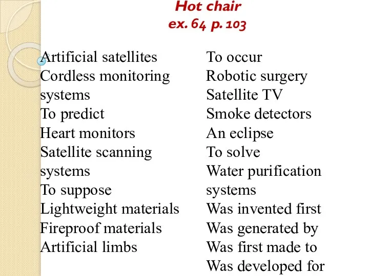 Hot chair ex. 64 p. 103