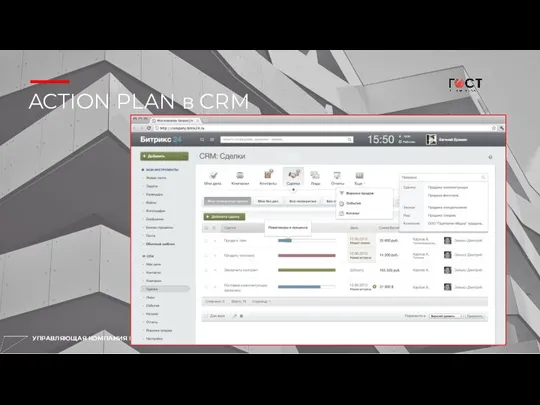 УПРАВЛЯЮЩАЯ КОМПАНИЯ ГОСТ ACTION PLAN в CRM