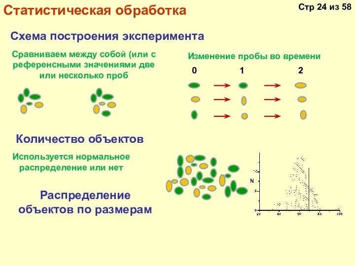 Статистическая обработка Схема построения эксперимента Сравниваем между собой (или с референсными значениями