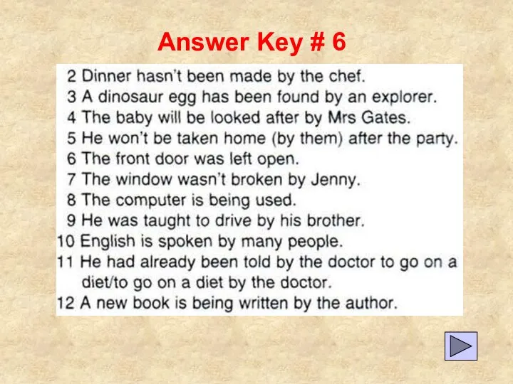 Answer Key # 6