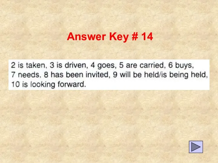 Answer Key # 14