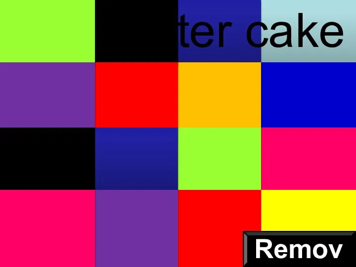 Remove Easter cake