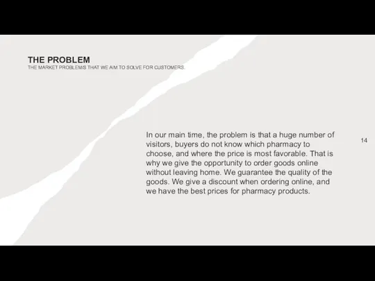 THE PROBLEM THE MARKET PROBLEM/S THAT WE AIM TO SOLVE FOR CUSTOMERS.