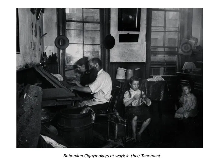 Bohemian Cigarmakers at work in their Tenement.