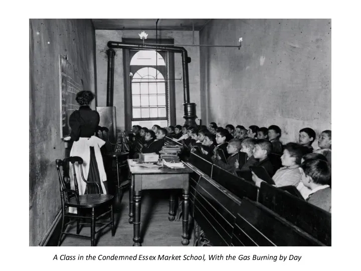 A Class in the Condemned Essex Market School, With the Gas Burning by Day