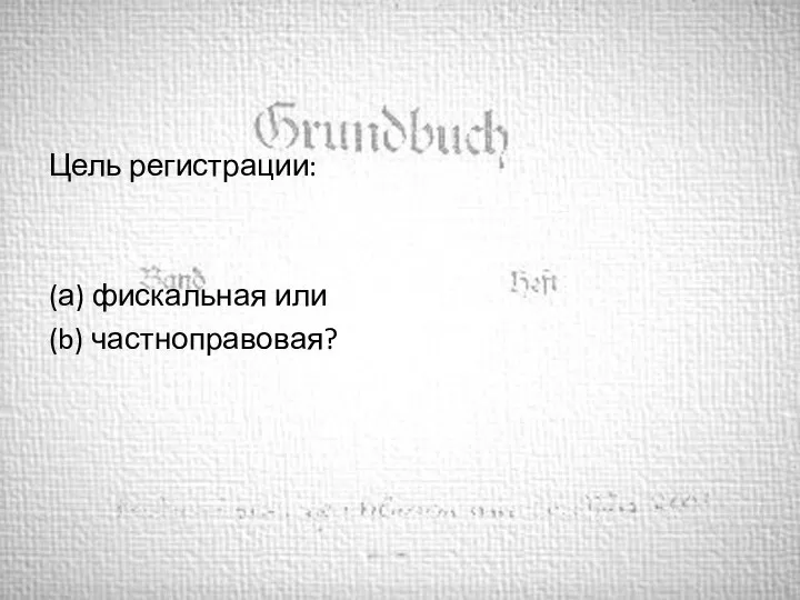 Цель регистрации: (а) фискальная или (b) частноправовая?