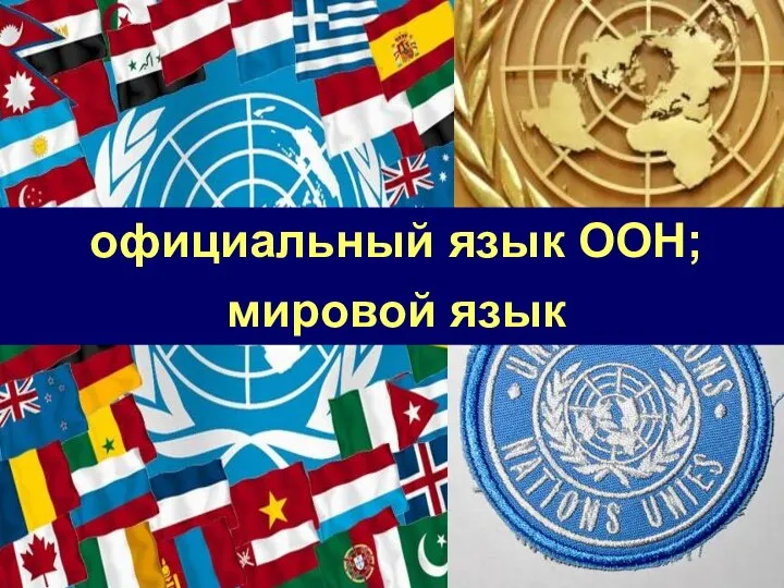 официальный язык ООН; мировой язык