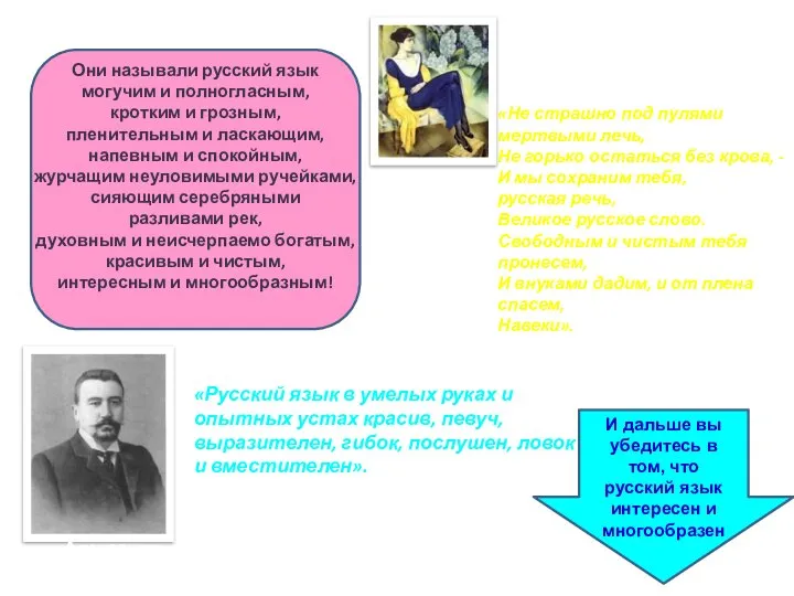 Они называли русский язык могучим и полногласным, кротким и грозным, пленительным и