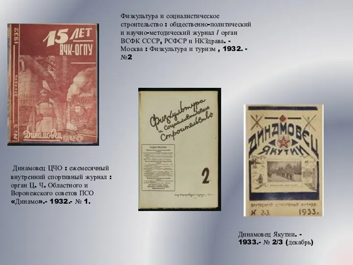 Динамовец ЦЧО : ежемесячный внутренний спортивный журнал : орган Ц. Ч. Областного