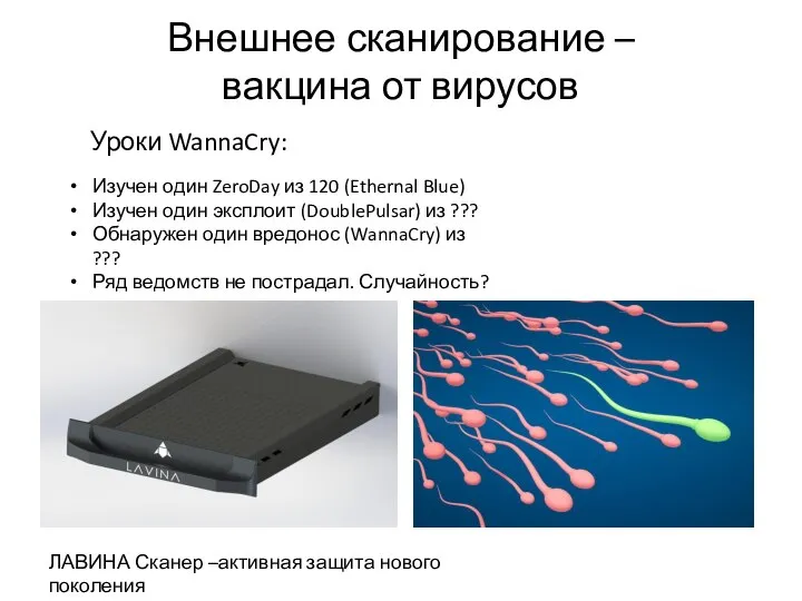 Внешнее сканирование – вакцина от вирусов ЛАВИНА Сканер –активная защита нового поколения