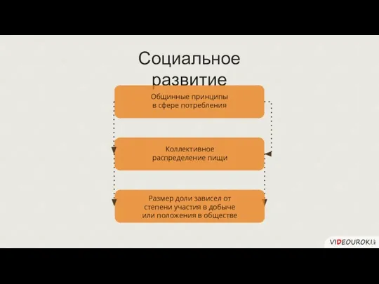 Социальное развитие Общинные принципы в сфере потребления Коллективное распределение пищи Размер доли