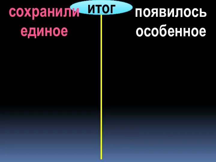 итог сохранили единое появилось особенное