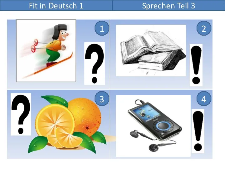 Fit in Deutsch 1 Sprechen Teil 3 1 2 3 4 Läufst