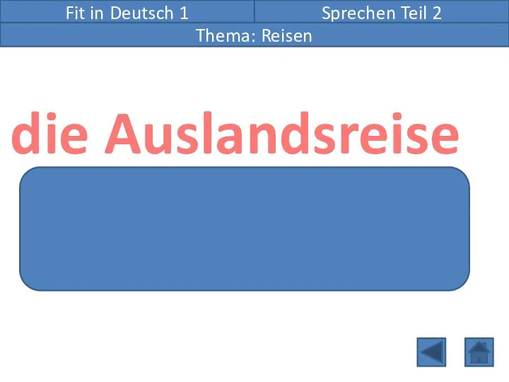 Fit in Deutsch 1 Sprechen Teil 2 die Auslandsreise Mögliche Frage: Willst