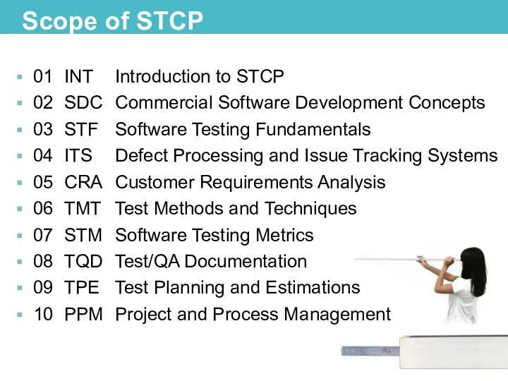 01 INT Introduction to STCP 02 SDC Commercial Software Development Concepts 03