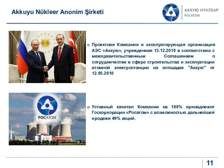 Akkuyu Nükleer Anonim Şirketi Проектная Компания и эксплуатирующая организация АЭС «Аккую», учрежденная