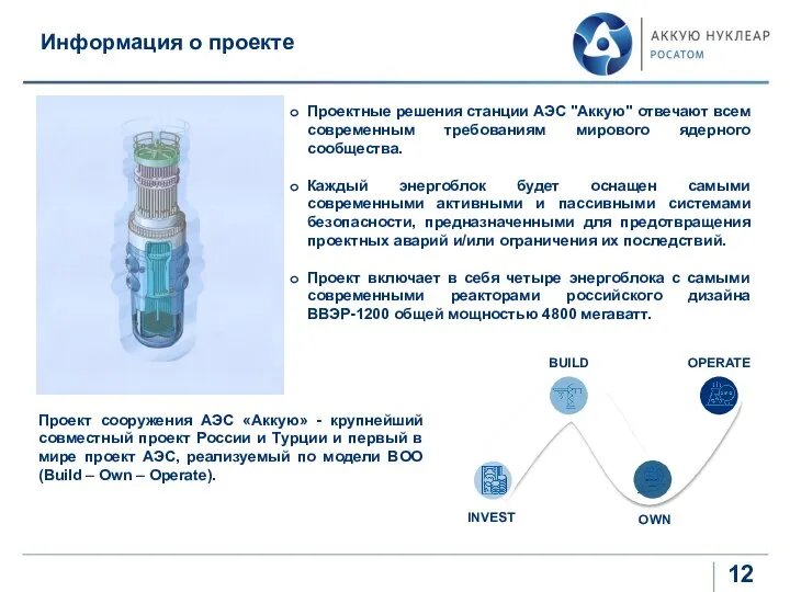 Информация о проекте Проект сооружения АЭС «Аккую» - крупнейший совместный проект России