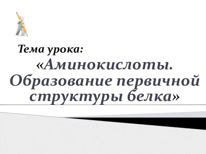 Тема урока: «Аминокислоты. Образование первичной структуры белка»