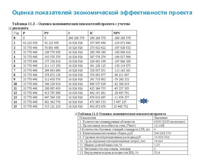 Оценка показателей экономической эффективности проекта