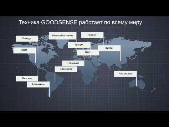 Техника GOODSENSE работает по всему миру