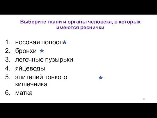 Выберите ткани и органы человека, в которых имеются реснички носовая полость бронхи