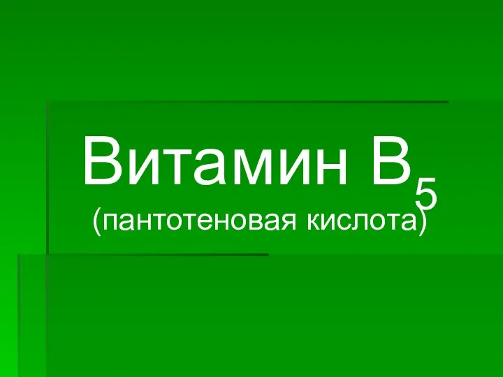 Витамин В5 (пантотеновая кислота)