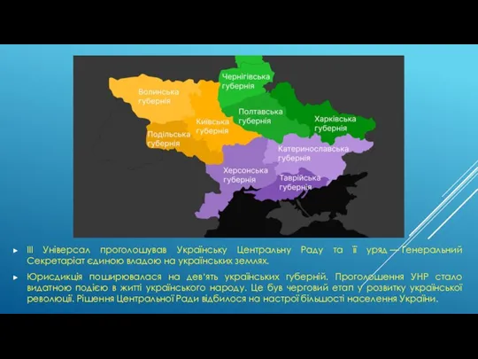 ІІІ Універсал проголошував Українську Центральну Раду та її уряд — Генеральний Секретаріат