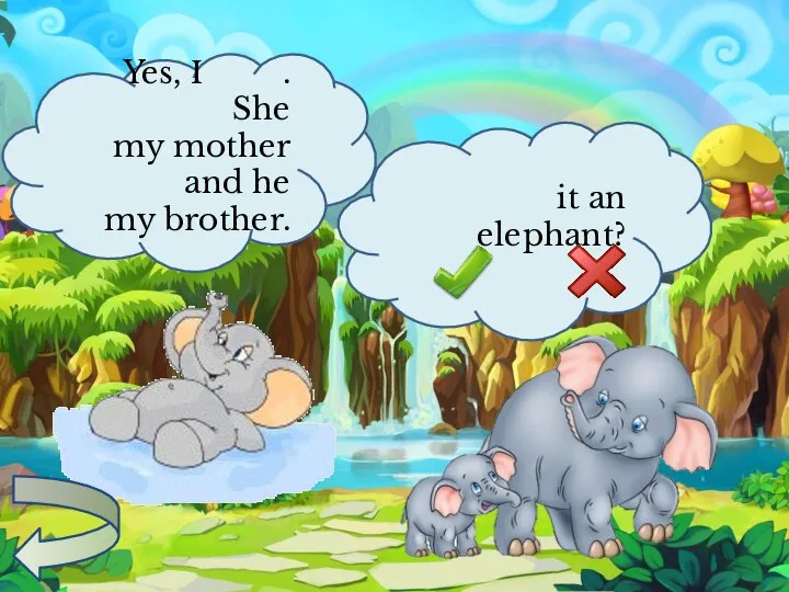 it an elephant? Yes, I . She my mother and he my brother.