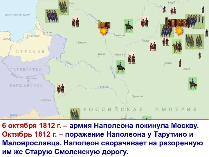 Малоярославец Полоцк 6 октября 1812 г. – армия Наполеона покинула Москву. Октябрь