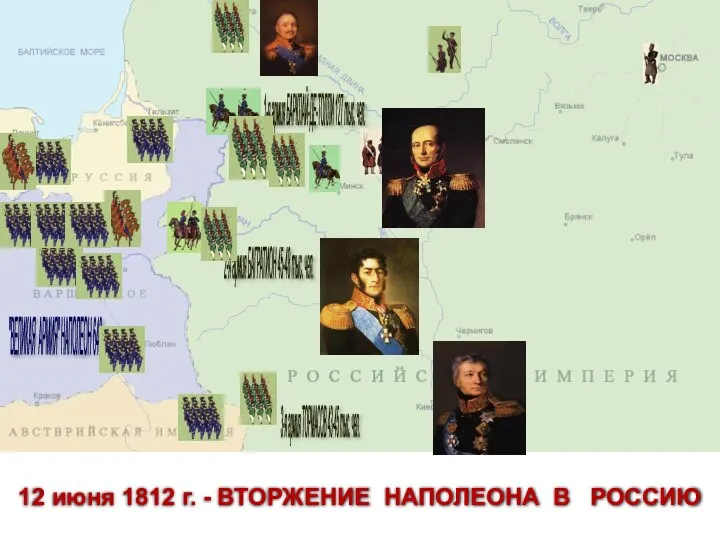 12 июня 1812 г. - ВТОРЖЕНИЕ НАПОЛЕОНА В РОССИЮ 2-я армия БАГРАТИОН