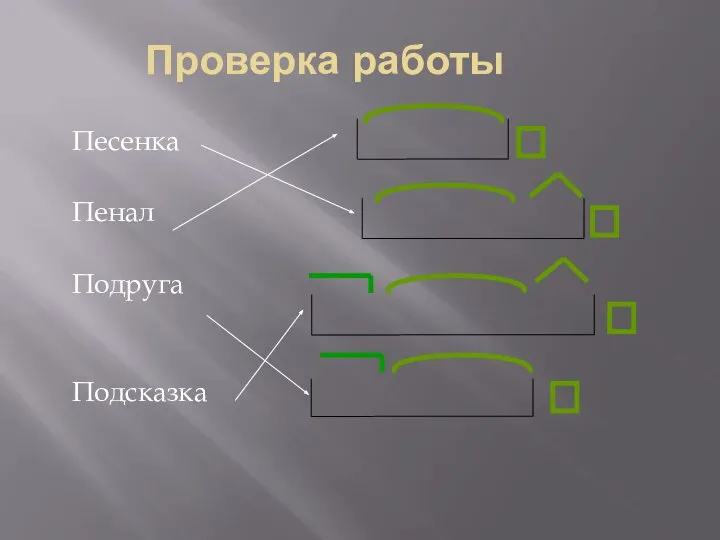 Проверка работы Песенка Пенал Подруга Подсказка