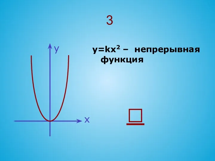 3 у=kx2 – непрерывная функция х у 