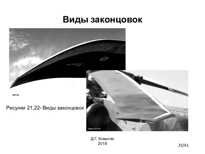 Виды законцовок Рисунки 21,22- Виды законцовок 25/41 Д.Г. Ковытин 2018