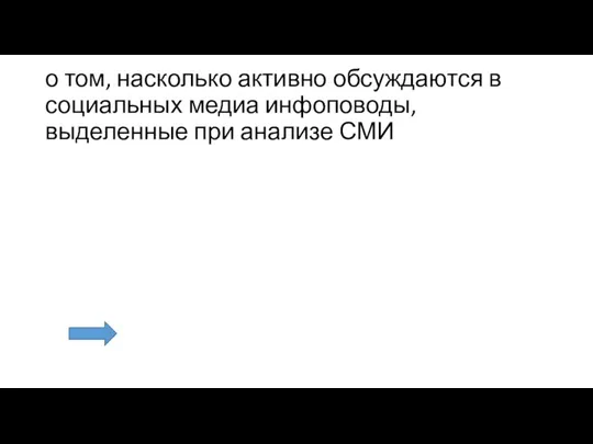 о том, насколько активно обсуждаются в социальных медиа инфоповоды, выделенные при анализе СМИ