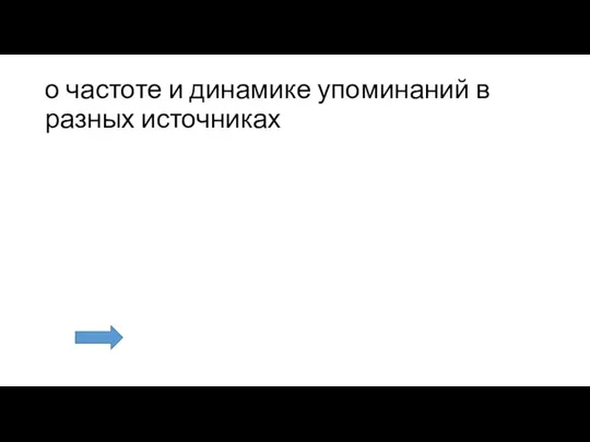 о частоте и динамике упоминаний в разных источниках