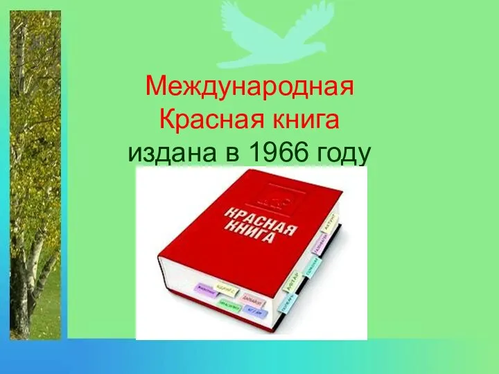 Международная Красная книга издана в 1966 году